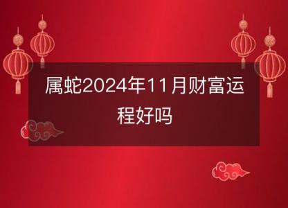 属蛇2024年11月财富运程好吗