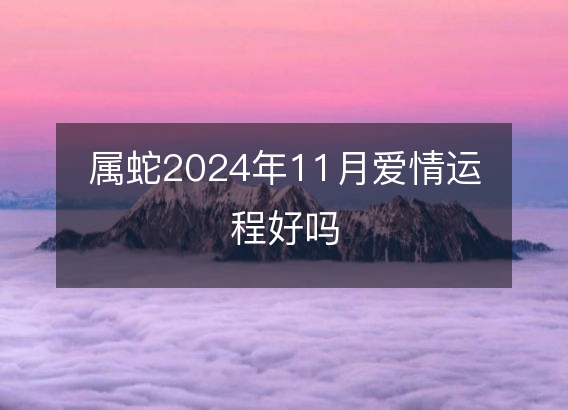 属蛇2024年11月爱情运程好吗