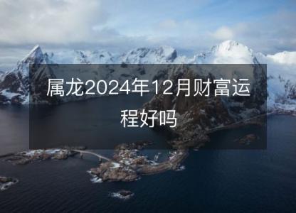 属龙2024年12月财富运程好吗