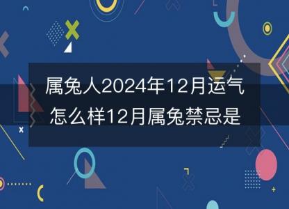 属兔人2024年12月运气怎么样12月属兔禁忌是什么