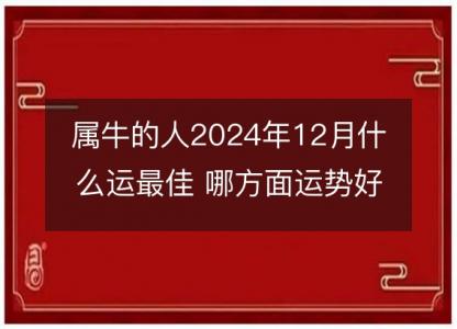 属牛的人2024年12月什么运最佳 哪方面运势好