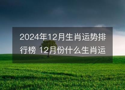 2024年12月生肖运势排行榜 12月份什么生肖运势最旺