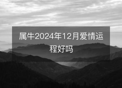 属牛2024年12月爱情运程好吗