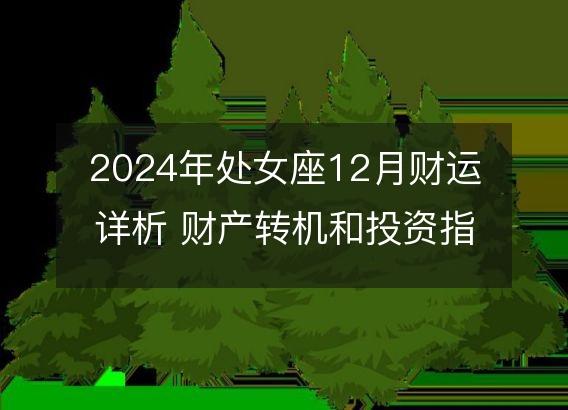 2024年处女座12月财运详析 财产转机和投资指南