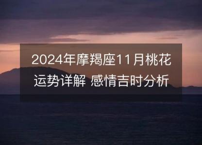 2024年摩羯座11月桃花运势详解 感情吉时分析