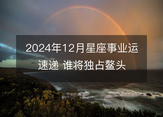 2024年12月星座事业运速递 谁将独占鳌头