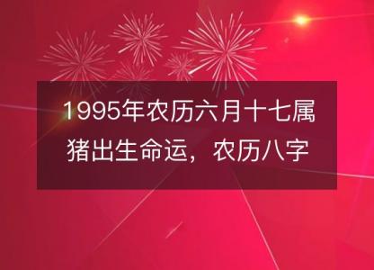 1995年农历六月十七属猪出生命运，农历八字五行缺不缺 性格特点