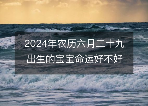 2024年农历六月二十九出生的宝宝命运好不好？八字五行运势解析