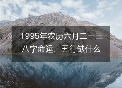 1995年农历六月二十三八字命运，五行缺什么 感情婚姻、性格、事业财运