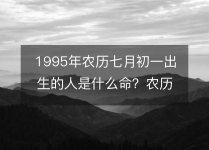 1995年农历七月初一出生的人是什么命？农历生辰八字,不同时辰五行查询