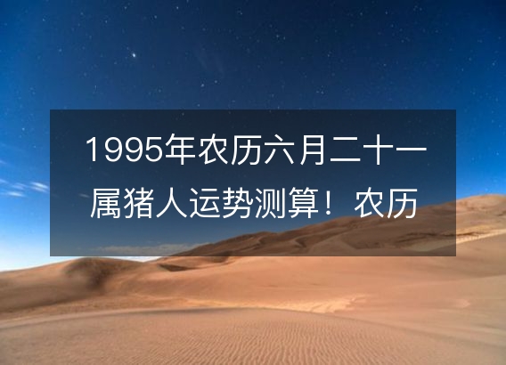 1995年农历六月二十一属猪人运势测算！农历命运，五行缺什么