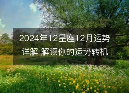 2024年12星座12月运势详解 解读你的运势转机点