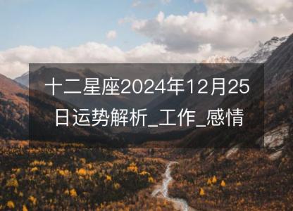 十二星座2024年12月25日运势解析_工作_感情_财运