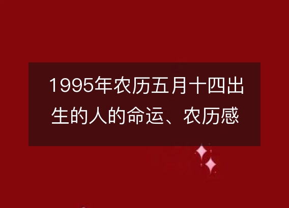 1995年农历五月十四出生的人的命运、农历感情婚姻、性格、事业财运