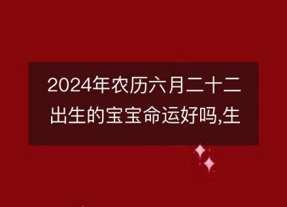 2024年农历六月二十二出生的宝宝命运好吗,生辰八字五行缺什么