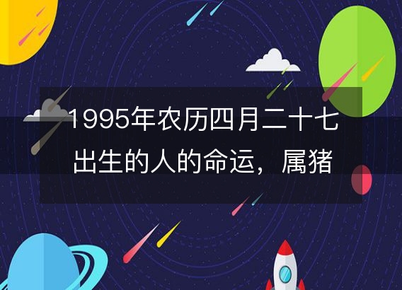 1995年农历四月二十七出生的人的命运，属猪性格特点 八字五行