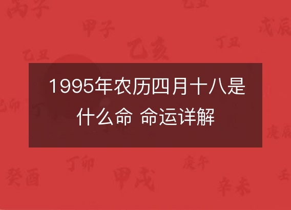 1995年农历四月十八是什么命 命运详解