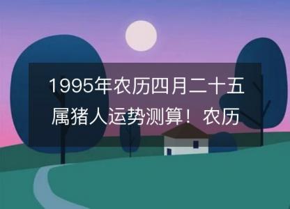 1995年农历四月二十五属猪人运势测算！农历命运，五行缺什么