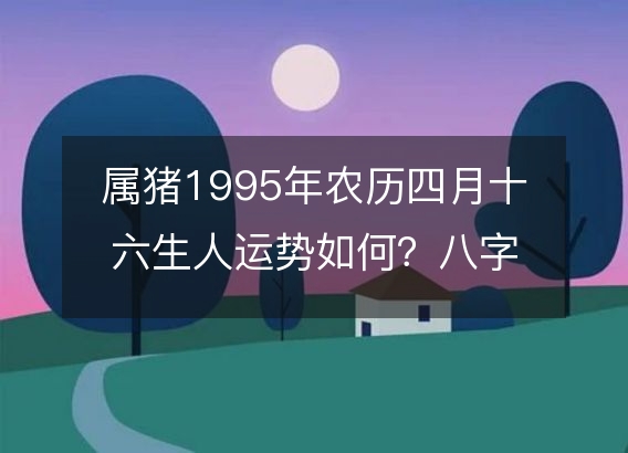 属猪1995年农历四月十六生人运势如何？八字命运五行缺吗！性格详解