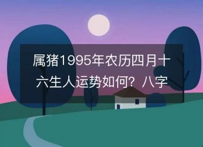 属猪1995年农历四月十六生人运势如何？八字命运五行缺吗！性格详解