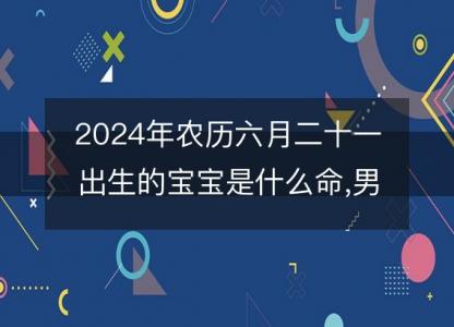 2024年农历六月二十一出生的宝宝是什么命,男女生辰八字五行分析