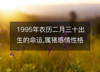 1995年农历二月三十出生的命运,属猪感情性格 事业财运