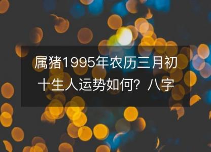 属猪1995年农历三月初十生人运势如何？八字命运五行缺吗！性格详解