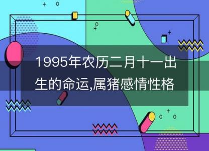 1995年农历二月十一出生的命运,属猪感情性格 事业财运