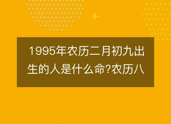 1995年农历二月初九出生的人是什么命?农历八字五行 事业财运分析