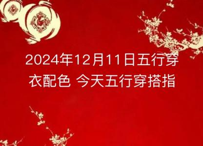 2024年12月11日五行穿衣配色 今天五行穿搭指南讲究