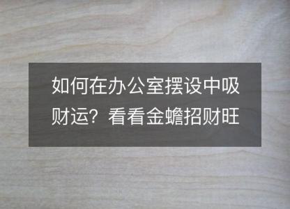 如何在办公室摆设中吸财运？看看金蟾招财旺财