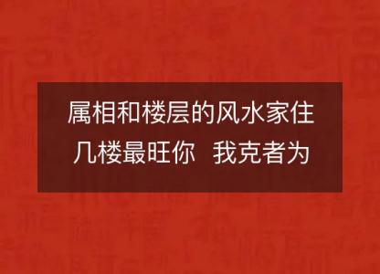 属相和楼层的风水家住几楼最旺你  我克者为财