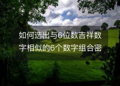 如何选出与6位数吉祥数字相似的6个数字组合密码